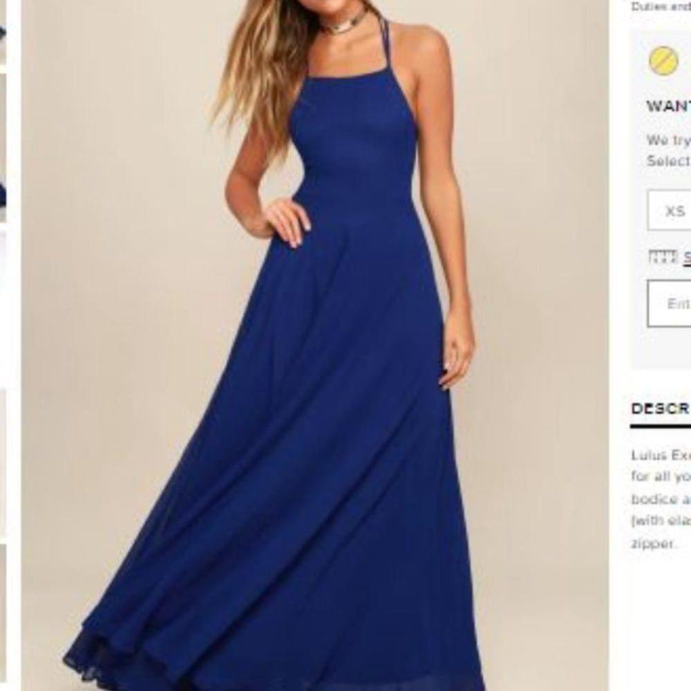 Lulus - Bariano Melissa Navy Blue Maxi Dress - S - China